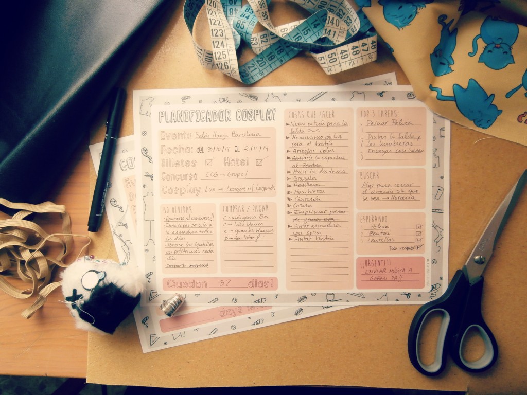 Cosplay planner